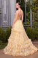 Strapless Floral Printed Ball Gown-1