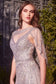 Shoulder Drape Crystal Beaded Gown-1