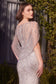 Shoulder Drape Crystal Beaded Gown-0