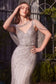 Shoulder Drape Crystal Beaded Gown-2
