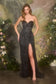 Strapless Fitted Appliqué Embellished Gown-2