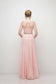 A-line chiffon dress with embelished belt and lace cap sleeve top-3