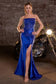 Crystal Strapless Fitted Satin Dress-3
