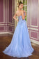 Floral Appliqué Scoop Neck Ball Gown with Shimmer Tulle Skirt-1