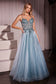 A-Line Layered Tulle Gown & Lace Embellished Bodice-2