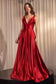Glimmering Stretch Satin A-Line Side Slit Long Evening Dress CDCC2349-6