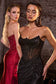 Strapless Embllished Fitted Satin Gown-3