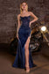 Strapless Embllished Fitted Satin Gown-4