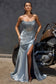 Strapless Embllished Fitted Satin Gown-1