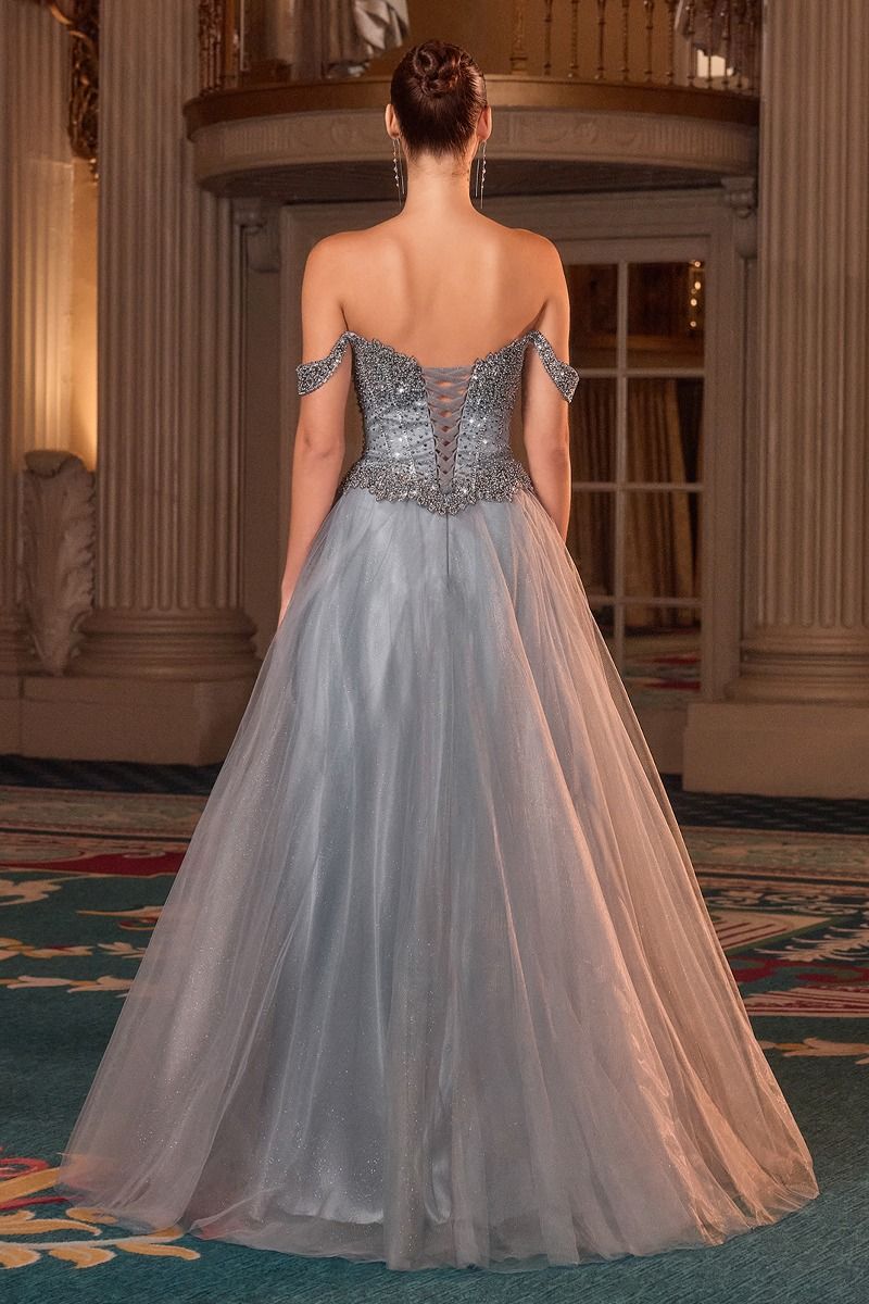 Layered Tulle A-Line Dressoff The Shoulder-4