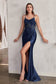 Fitted Satin Gown With Embellished Bodice-7