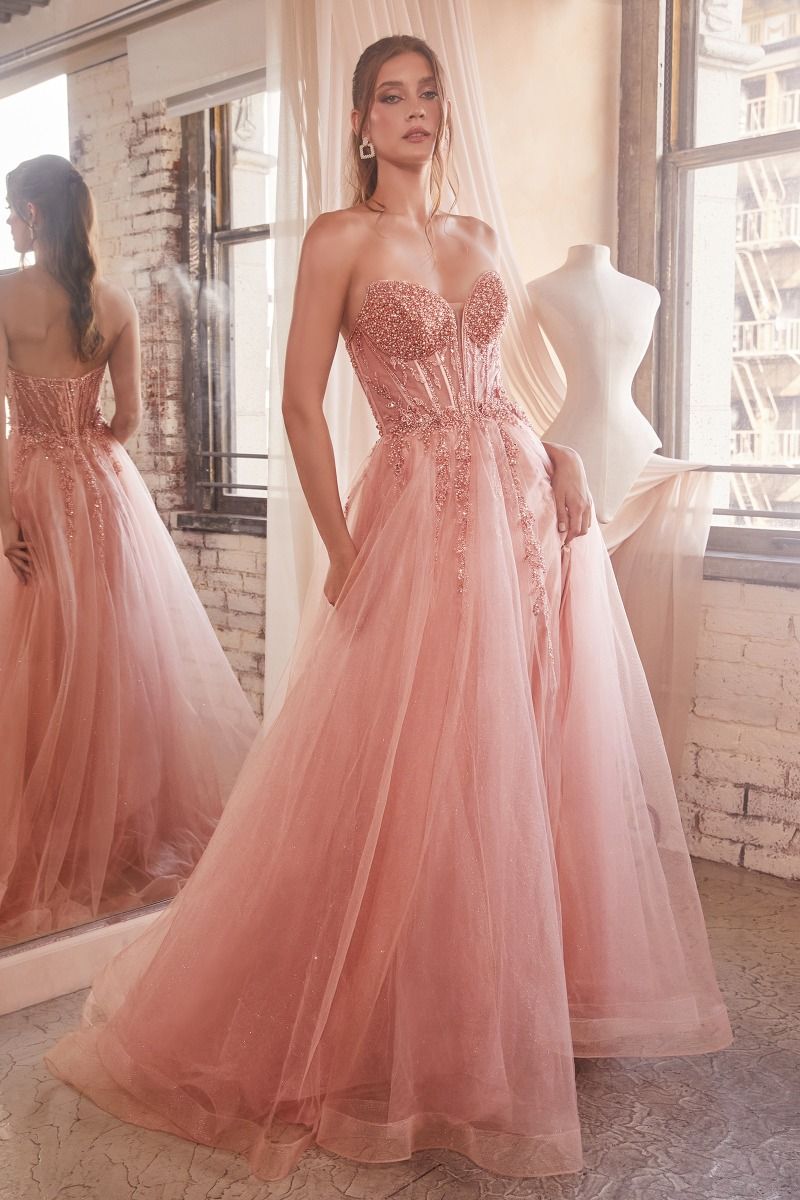 Strapless Layered Tulle Ball Gown-1