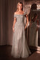 Asymmetrical Off The Shoulder A-Line Beaded Gown-2