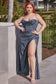 Plus Size Glitter Wrap Effect Cowl Neck Sensual Bodice Mermaid Classic Silhouette Ruched Elegant Top Prom & Bridesmaid Dress CDCD254C-4