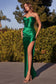 Strapless Luxe Satin Fitted Side Slit Sweetheart Long Bridesmaid & Evening Dress CDCD338-4