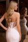 Fitted Bridal Gown Features A Strapless Sweetheart Neckline And A Sheer-3