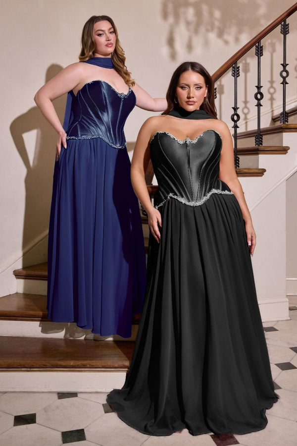 Ball Gown Strapless Sweetheart Neckline Satin Corset Crystal Bodice Chiffon Skirt-0