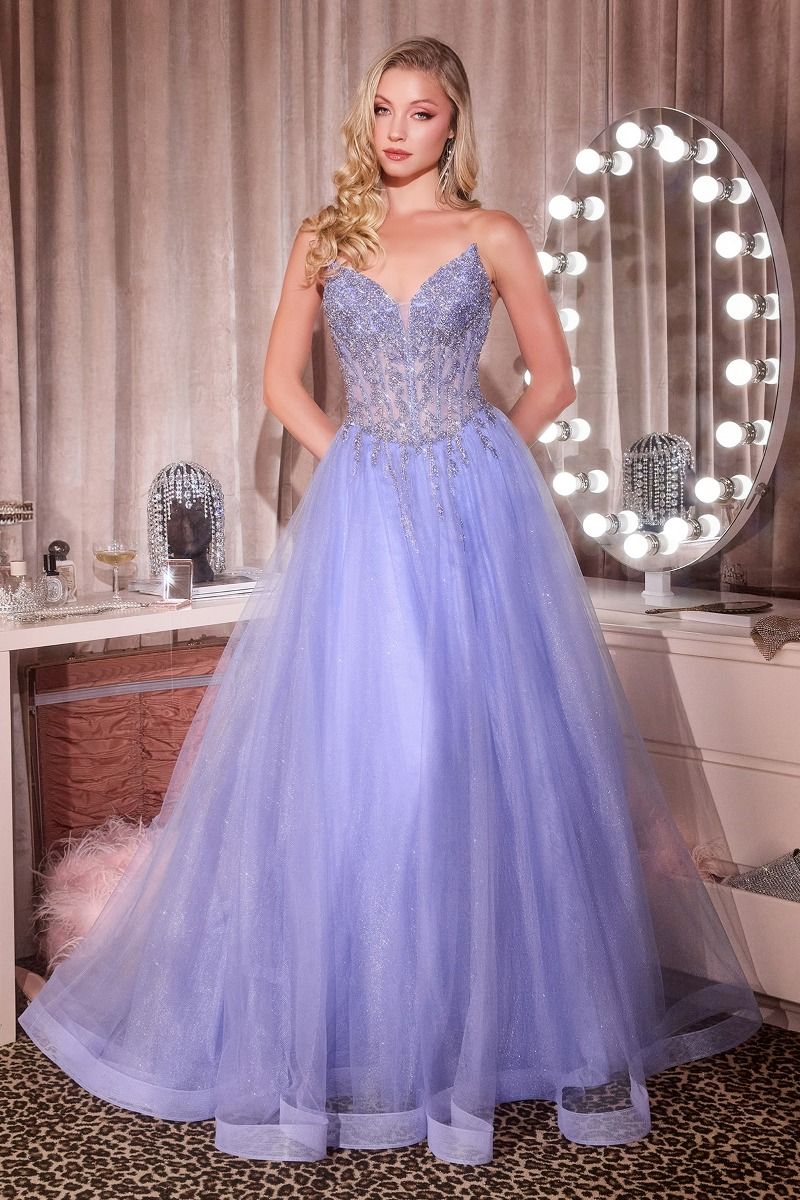 Strapless Layered Tulle A-Line Dress-1