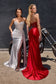 Fitted Strapless Lace & Satin Gown-6