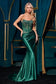 Crystal Strapless Fitted Satin Dress-2