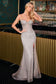 Strapless Fitted Gown With Lace Detailing-2