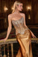 Crystal Strapless Fitted Satin Dress-2