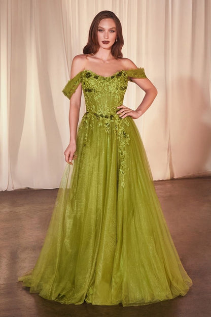 Off The Shoulder A-Line Ball Gown-0
