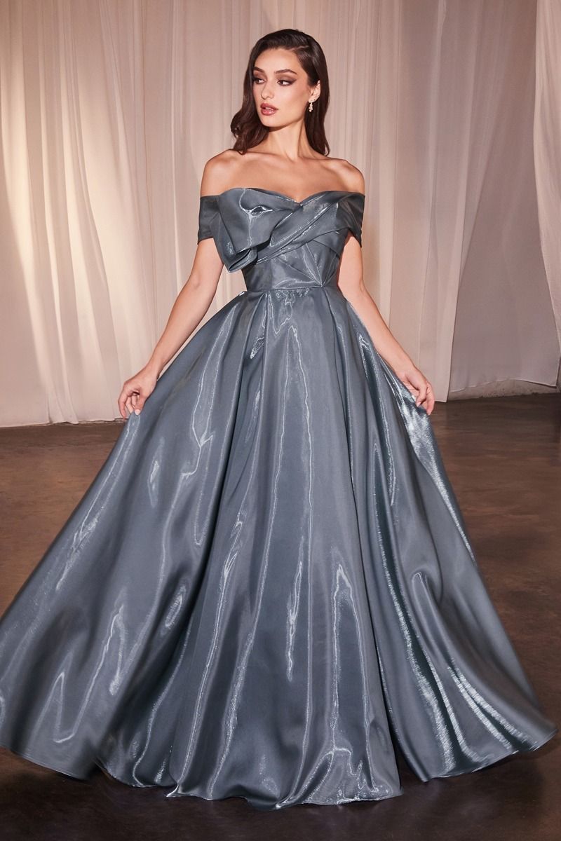 LUXURIOUS ORGANZA OFF THE SHOULDER BALL GOWN CDCD801-0