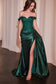 Dazzling Beads Embellished Sheath Gals Satin Dress w/ Side Drape & Sexy Leg Slit CD803-3