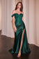 Dazzling Beads Embellished Sheath Gals Satin Dress w/ Side Drape & Sexy Leg Slit CD803-4