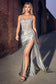Embellished Lace &amp; Satin Fitted Side Slit Long Prom Dress CDCD868-9
