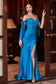 Stretch Luxe Jersey Gathered Off or On Shoulder Bodice Leg Slit Prom & Bridesmaid Dress CDCD943 Sale-5