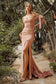 Stretch Luxe Jersey Gathered Off or On Shoulder Bodice Leg Slit Prom & Bridesmaid Dress CDCD943 Sale-6