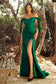 Stretch Luxe Jersey Gathered Off or On Shoulder Bodice Leg Slit Prom & Bridesmaid Dress CDCD943 Sale-10