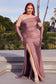 Stretch satin gown with gloves-1