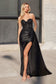 Strapless Sweetheart Fitted Satin Dress-0