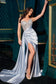 Crystal Strapless Fitted Satin Dress-1