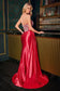 Crystal Strapless Fitted Satin Dress-3