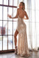 Ruched Fitted Sequin Evening Gown-16