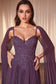 PLEATED A-LINE GOWN WITH CAPE SLEEVES CDCJ937-4