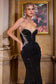 Black Crystal Strapless Fitted Dress-1