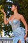 Strapless Glitter Printed Gown & Overskirt-2