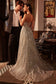 Strapless Glitter Printed Gown & Overskirt-4