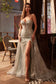 Strapless Glitter Printed Gown & Overskirt-3