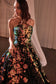 STRAPLESS FLORAL APPLIQUED BLACK BALL GOWN CDCR380-1