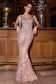 Silver - Nude Beaded Sheath Gown-0