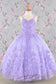3-D Butterfly Sequin Mesh Kids Dress w/ Detachable Long Mesh Cape-2