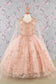 3-D Butterfly Sequin Mesh Kids Dress w/ Detachable Long Mesh Cape-5