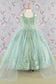 Embroidery Bead Kids Dress w/ Detachable Long Back Drapes-1