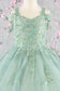 Embroidery Bead Kids Dress w/ Detachable Long Back Drapes-2